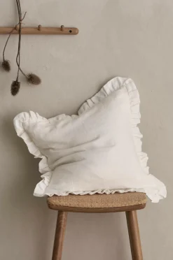 Discount Home Pudebetræk Candice Frill i vasket hør Pyntepuder & Betræk