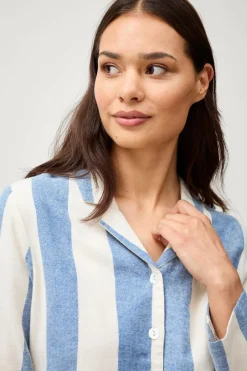 Online Home Pyjamasskjorte Valerie Block Stripe Long Sleeve Homewear