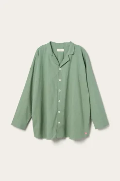 Ellos Home Pyjamasskjorte Long Sleeve Shirt Elly i genanvendt halvlinned^ Homewear