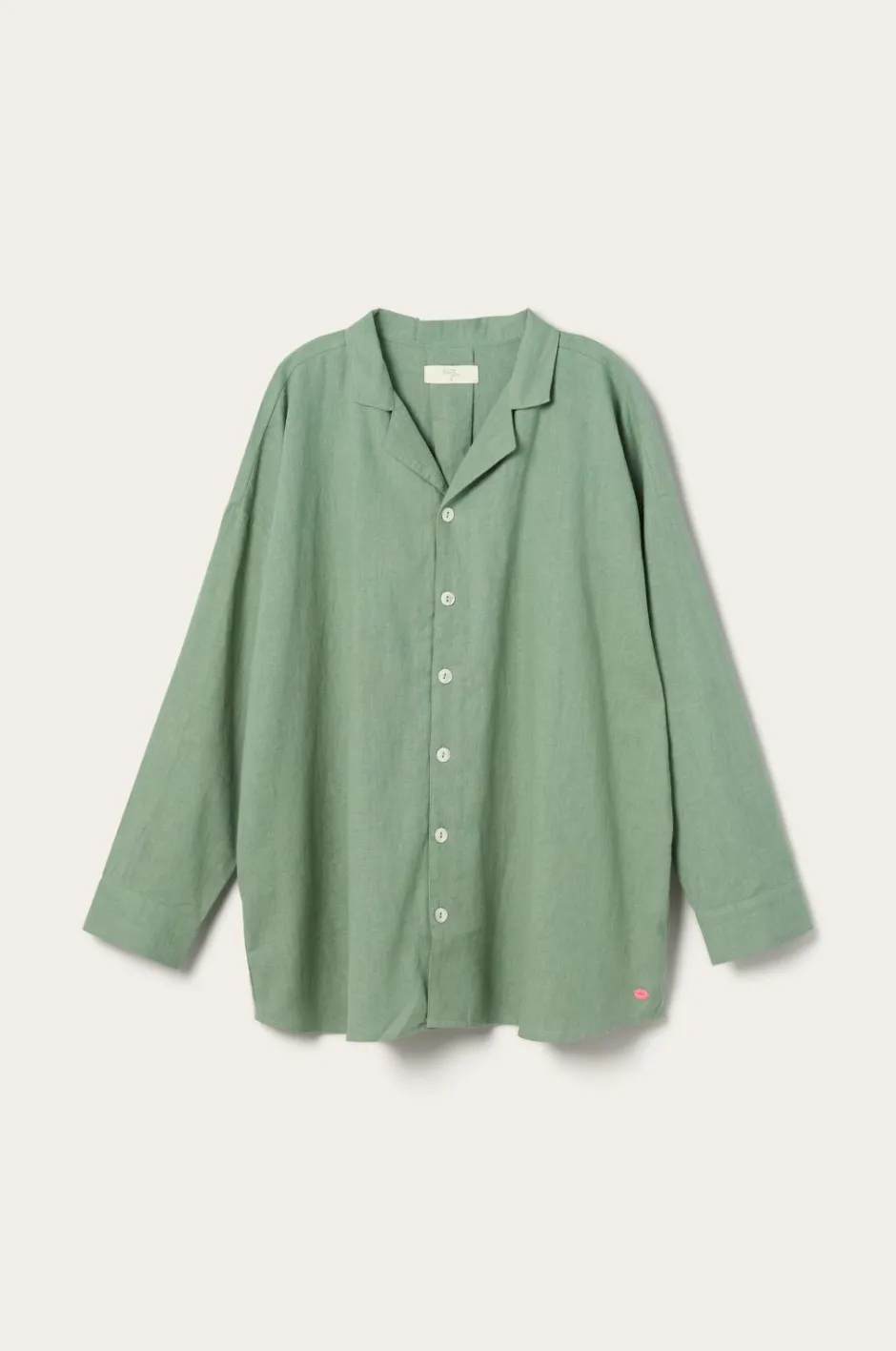 Ellos Home Pyjamasskjorte Long Sleeve Shirt Elly i genanvendt halvlinned^ Homewear