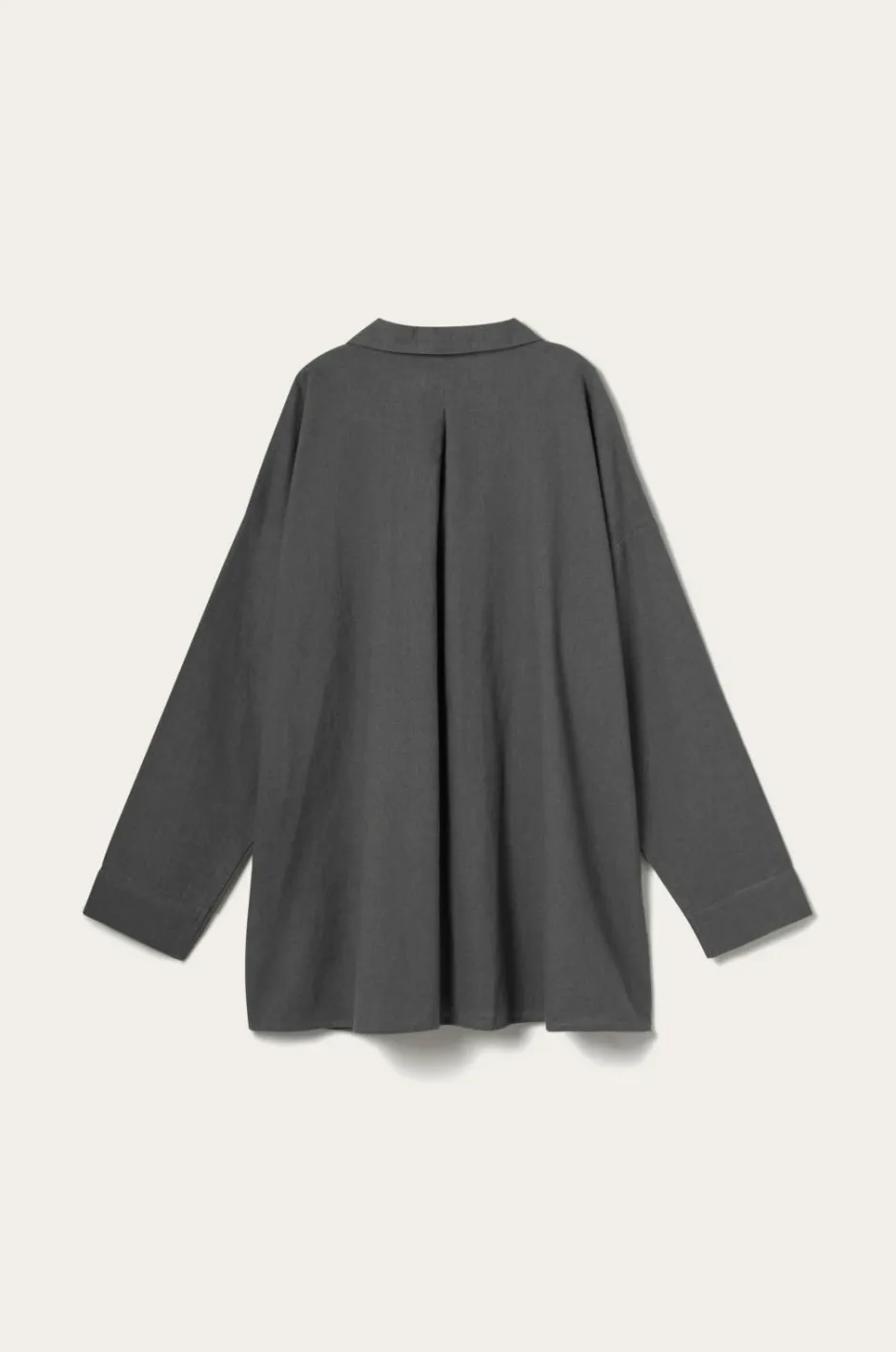 Ellos Home Pyjamasskjorte Long Sleeve Shirt Elly i genanvendt halvlinned^ Homewear