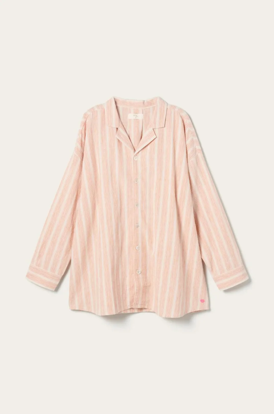 Ellos Home Pyjamasskjorte Elly Stripe i genanvendt halvlinned^ Homewear