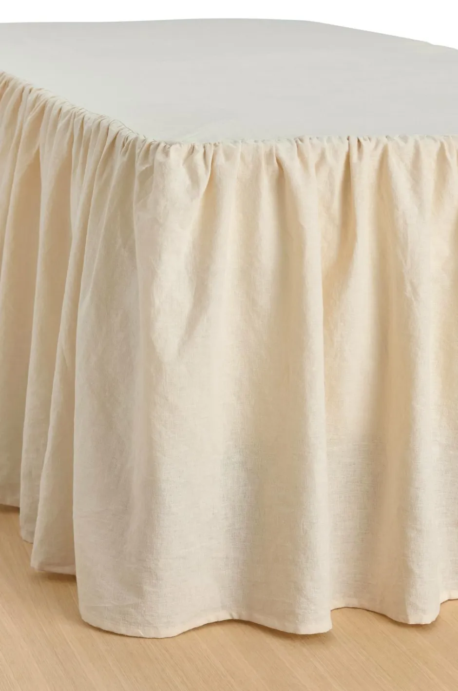 Best Home Sengekappe Elly Frilled i genanvendt halvlinned 52 cm Sengekapper