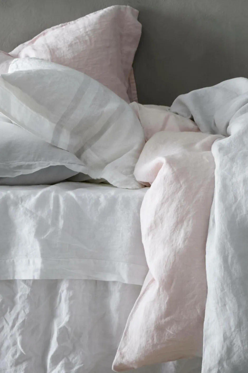 Online Home Sengekappe Candice i vasket hør 45 cm Sengekapper