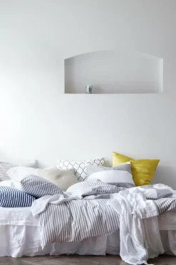 Online Home Sengekappe Candice i vasket hør 45 cm Sengekapper