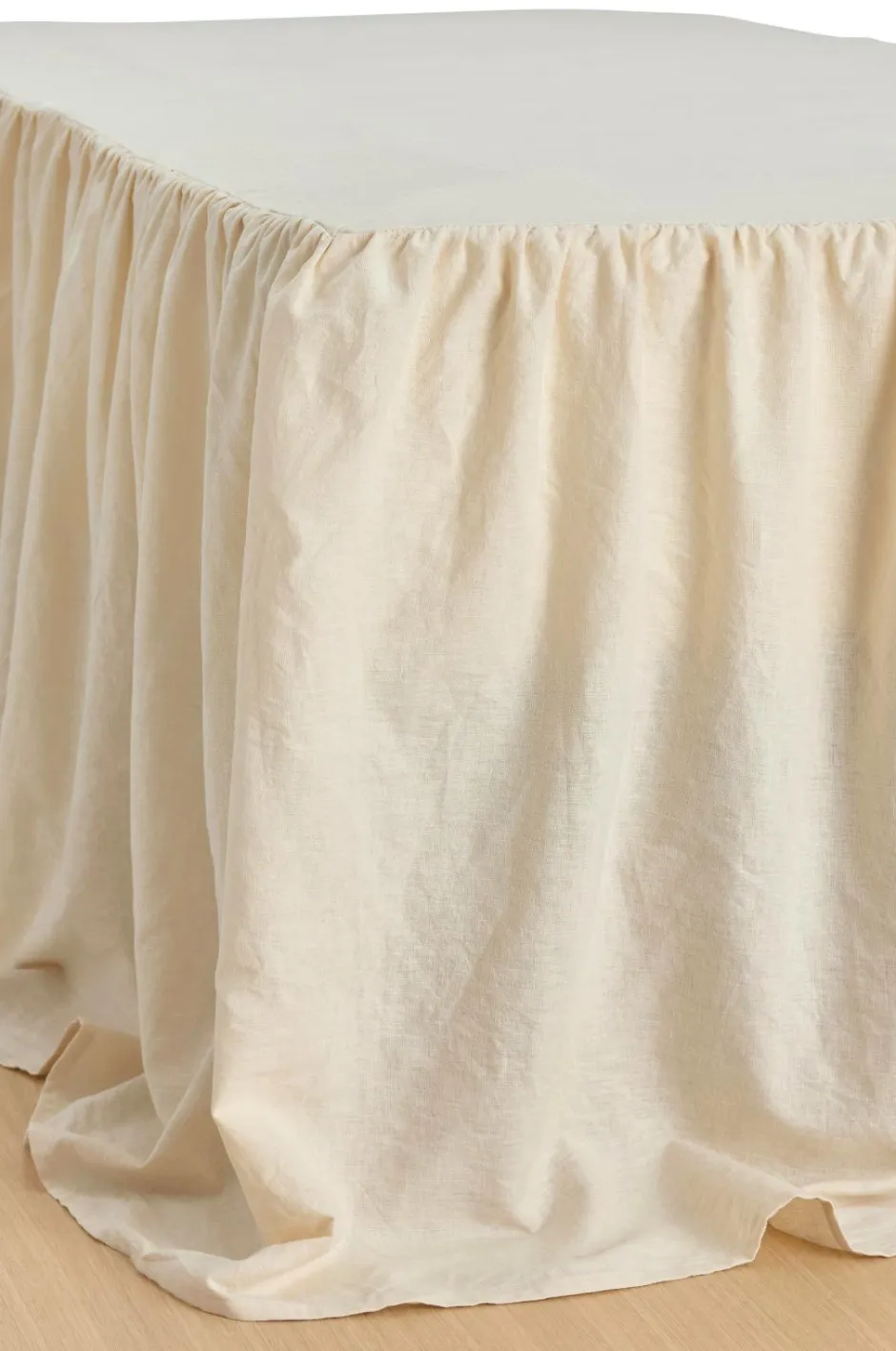 Outlet Home Sengekappe Elly Frilled i genanvendt halvlinned 75 cm Sengekapper