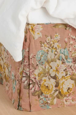 Ellos Home Sengekappe Candice Rose i vasket linned 60 cm^ Sengekapper