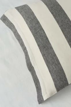 Ellos Home Sengesæt Candice Block Stripe i vasket hør, 2 dele^ Dynebetræk|Sengesæt
