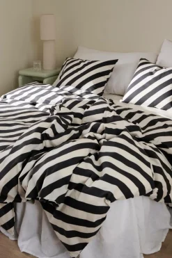 Clearance Home Sengesæt Diagonal Stripe i bomuld 2 dele Dynebetræk|Sengesæt