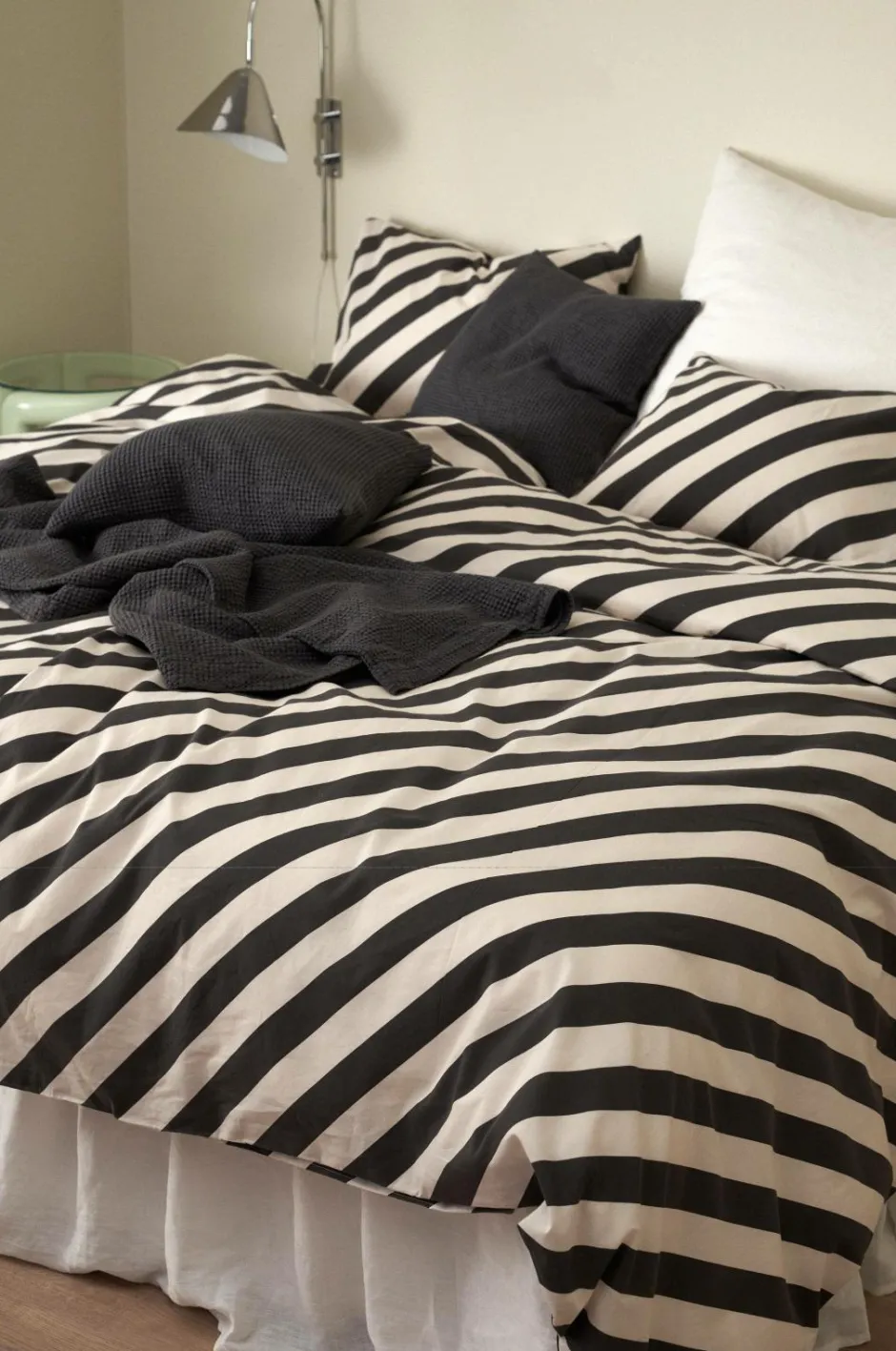 Clearance Home Sengesæt Diagonal Stripe i bomuld 2 dele Dynebetræk|Sengesæt