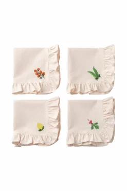 Online Home Servietter Lovisa Embrodery 4-pak Borddækning & Servering|Bordtekstiler