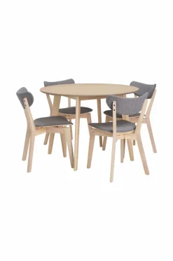 Ellos Home Spisegruppe Ridney med 1 bord + 4 stole med polstring^ Spisegrupper