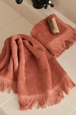 Online Home Sæt med frottéhåndklæder Molly 2 dele Badeværelsestekstiler