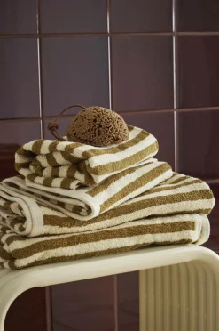 Home Sæt med frottéhåndklæder Stripe 4 dele Badeværelsestekstiler