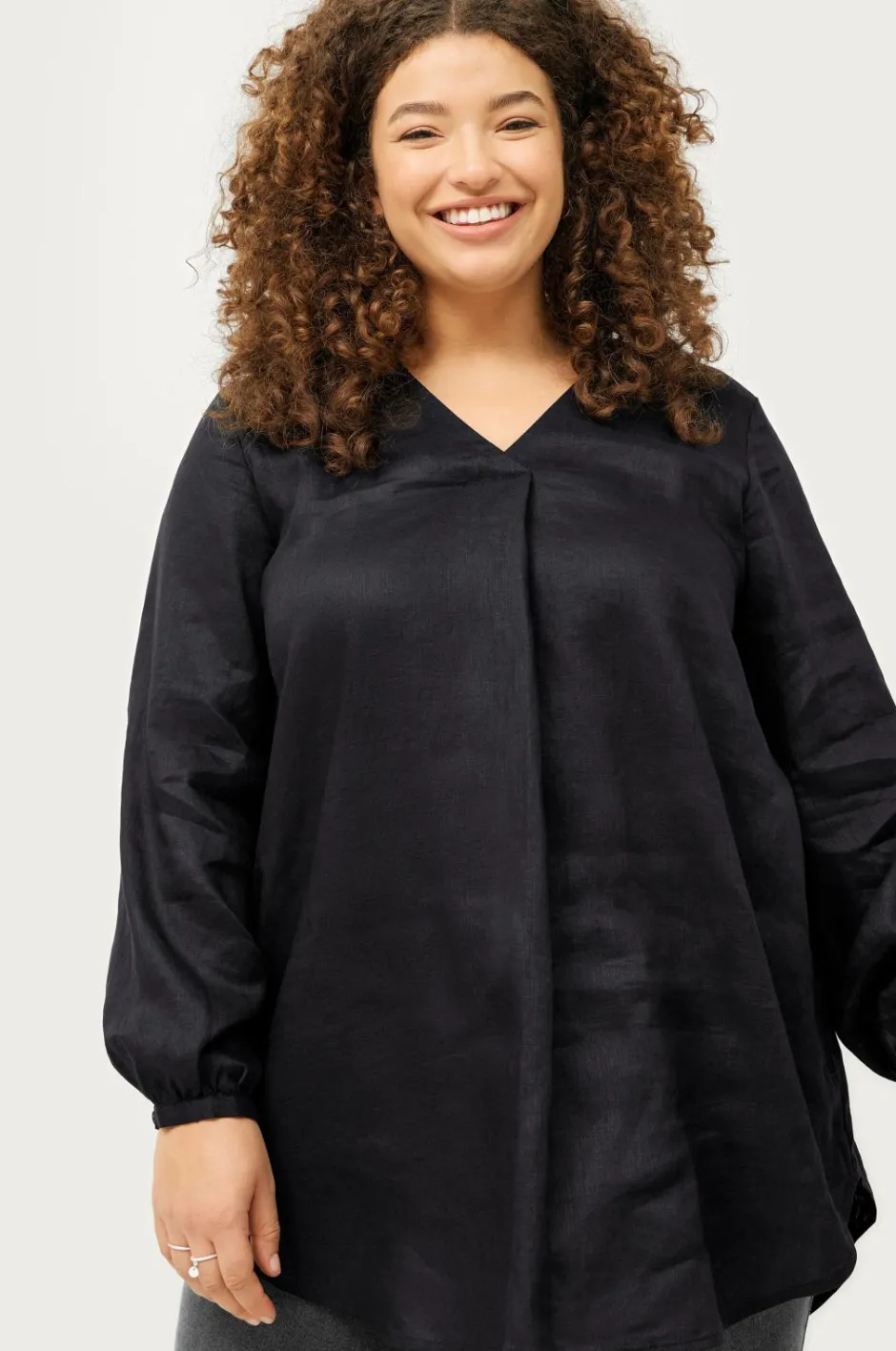 Hot Plus collection Tunika Lisa i hør Dame Tunikaer