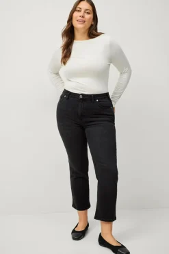 Sale Plus collection Jeans Straight Cropped Dame Jeans