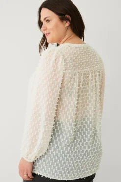 Hot Plus collection Vid bluse med ballonærmer Dame Skjorter & Bluser