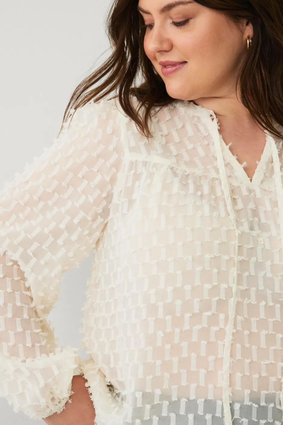 Hot Plus collection Vid bluse med ballonærmer Dame Skjorter & Bluser