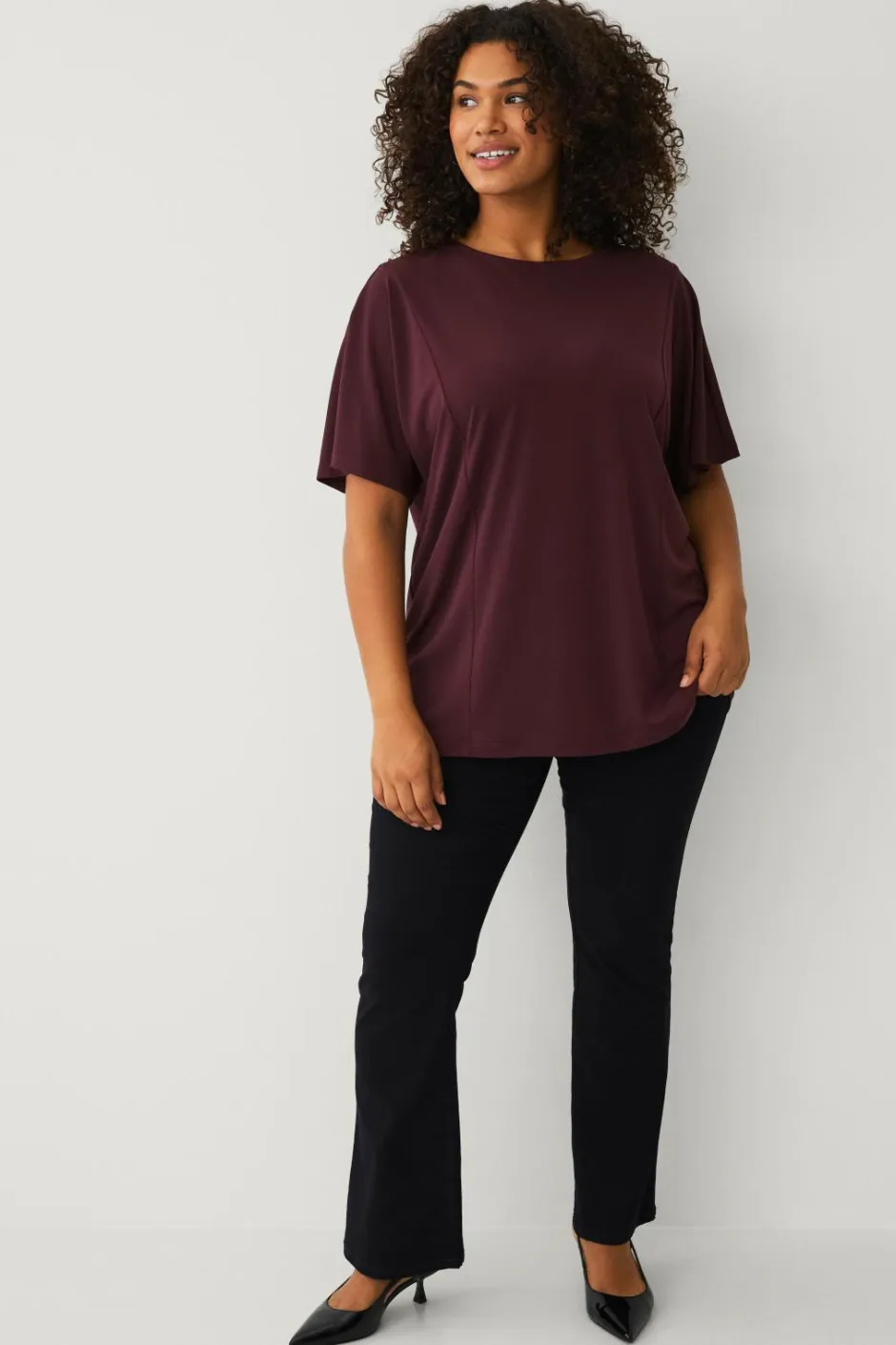 Sale Plus collection Top med brede ærmer Dame Toppe & Tank-Toppe