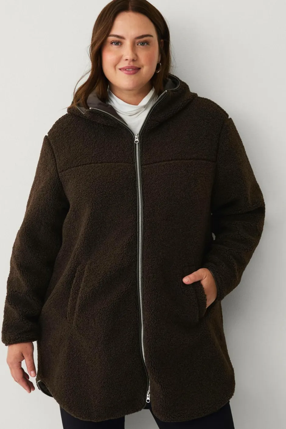 Ellos Plus collection Lang, foret fleecejakke^Dame Jakker & Frakker