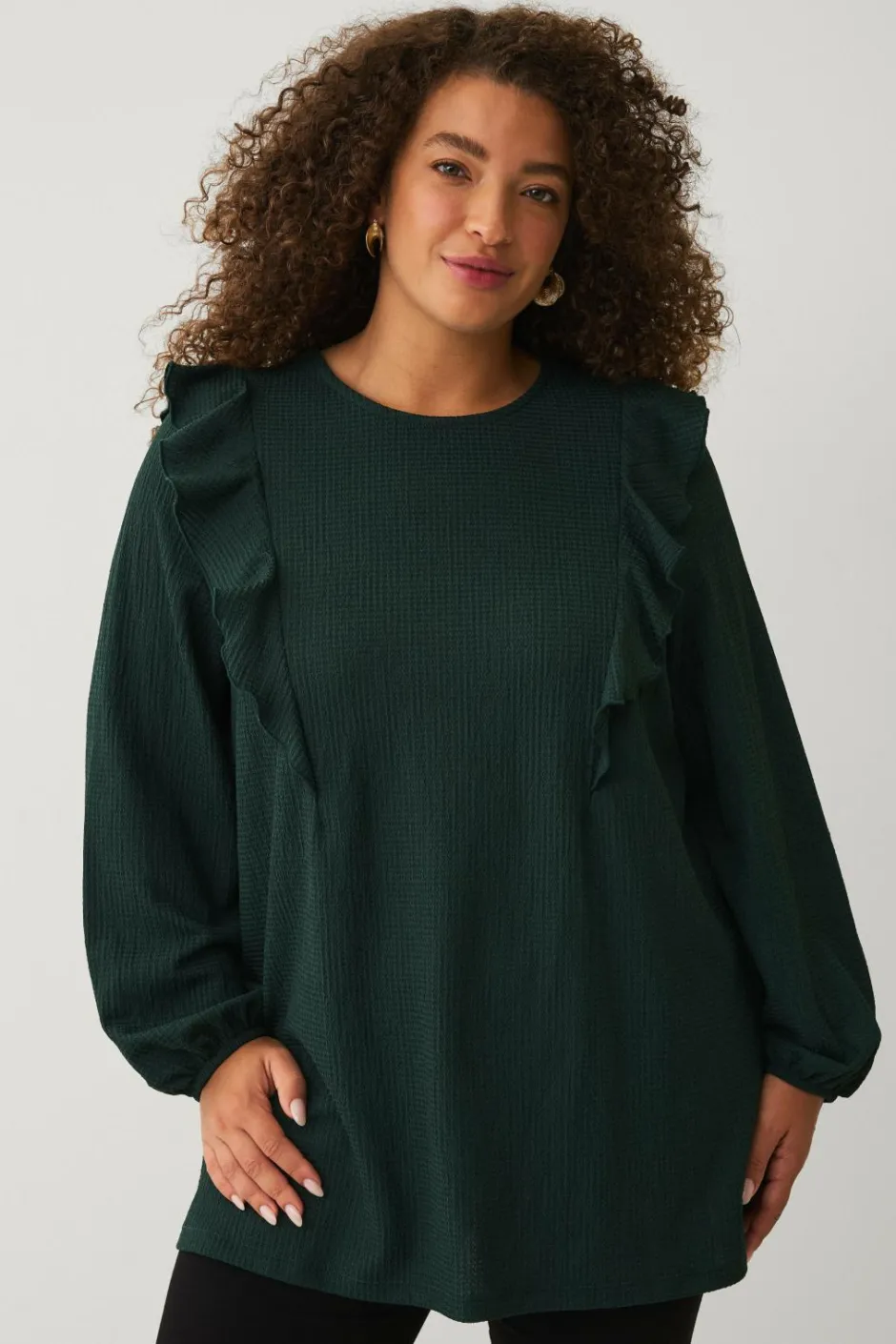 Discount Plus collection Top med volanter og ballonærmer Dame Toppe & Tank-Toppe