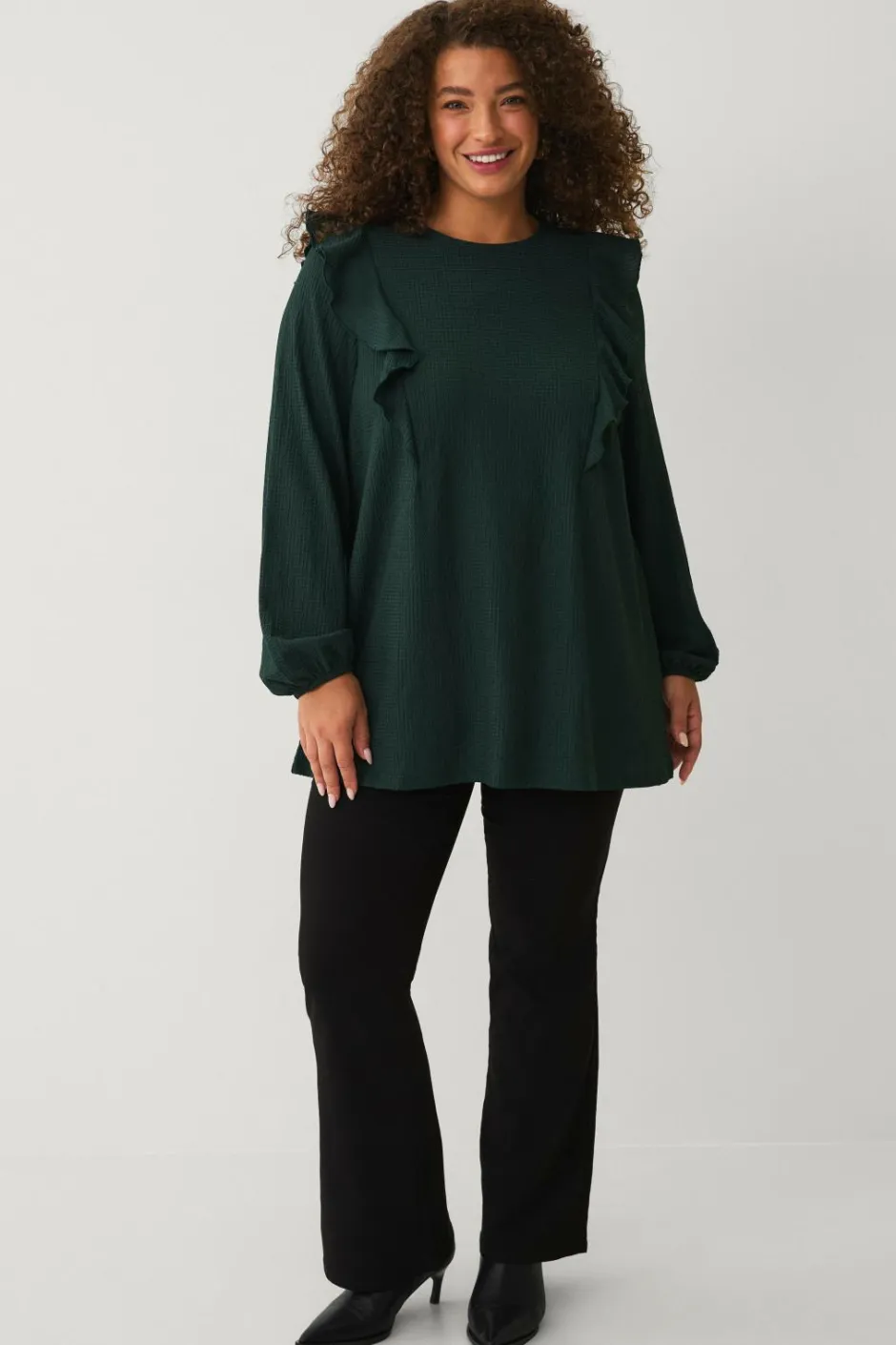 Discount Plus collection Top med volanter og ballonærmer Dame Toppe & Tank-Toppe