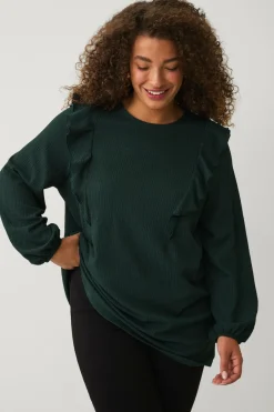 Discount Plus collection Top med volanter og ballonærmer Dame Toppe & Tank-Toppe