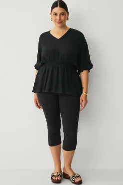 Outlet Plus collection Vævet tunika med v-hals Dame Tunikaer|Skjorter & Bluser