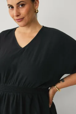 Outlet Plus collection Vævet tunika med v-hals Dame Tunikaer|Skjorter & Bluser