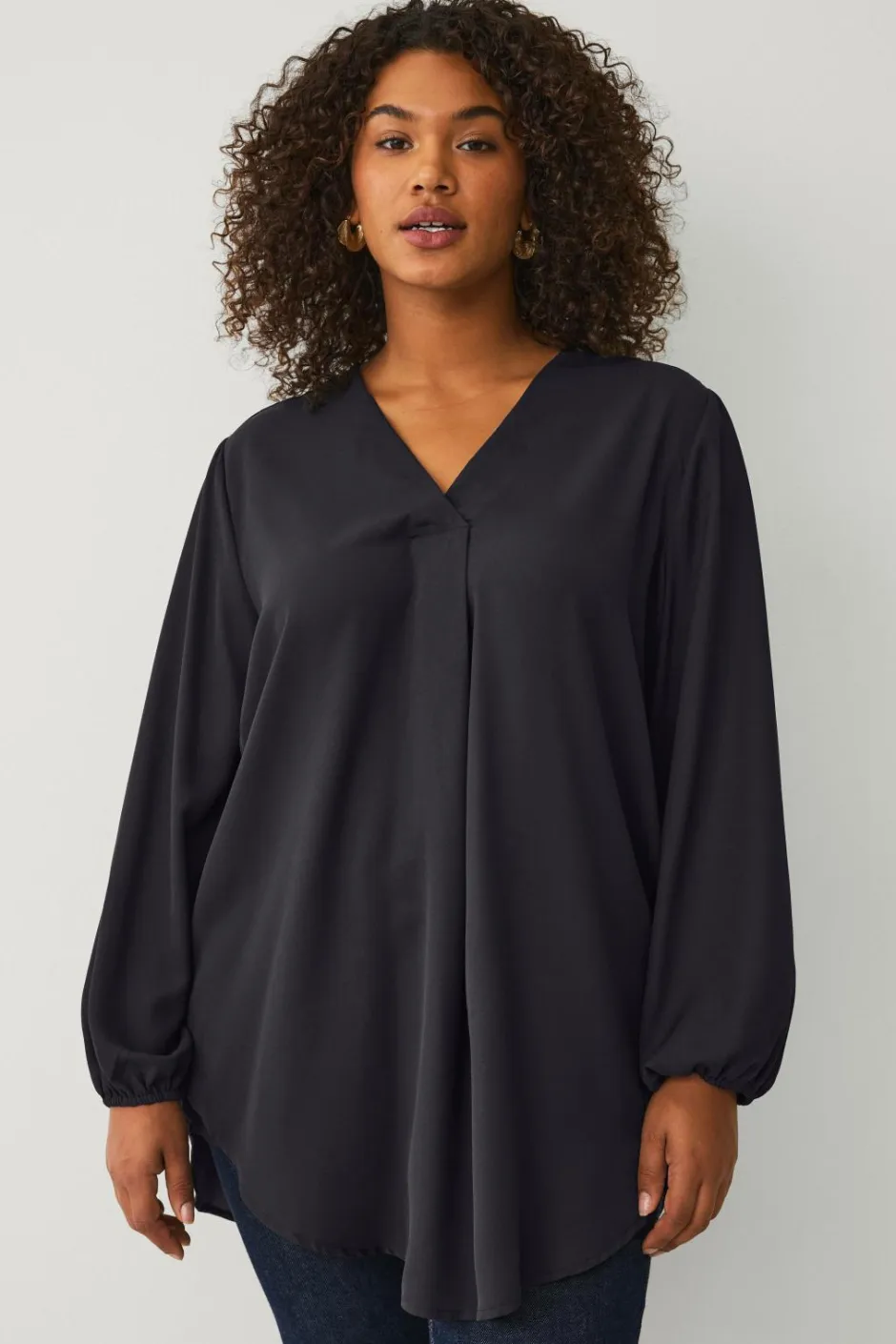 Clearance Plus collection Tunika med v-hals Dame Tunikaer|Toppe & Tank-Toppe