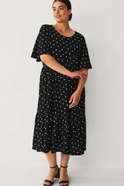 Ellos Plus collection Kjole med flæser^Dame Kjoler