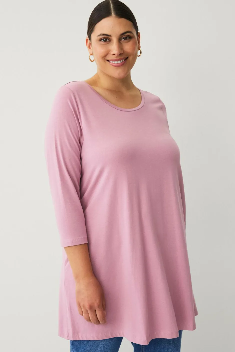 New Plus collection Tunika i bomuld/viskose Dame Tunikaer