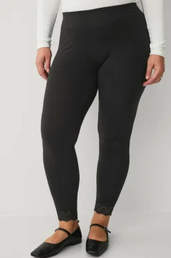 Sale Plus collection Leggings med blondekant Dame Tights & Leggings