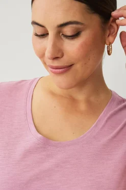 Sale Plus collection Top med rund hals Dame Basistøj|Toppe & Tank-Toppe