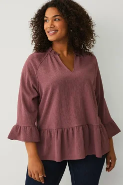 Ellos Plus collection Top i struktureret jersey^Dame Toppe & Tank-Toppe
