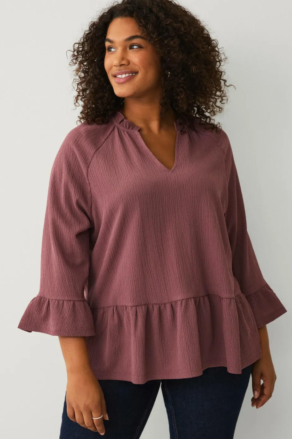 Ellos Plus collection Top i struktureret jersey^Dame Toppe & Tank-Toppe