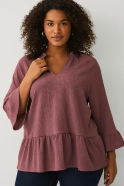 Ellos Plus collection Top i struktureret jersey^Dame Toppe & Tank-Toppe