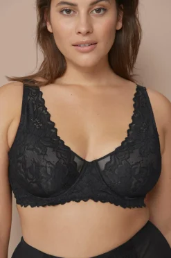 Plus collection Uforet bh med bøjler i blonder Dame Bh'Er
