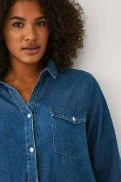 Discount Plus collection Lang cowboyskjorte Dame Skjorter & Bluser
