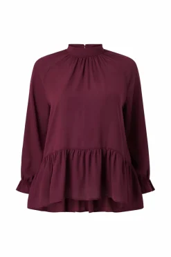 Sale Plus collection Chiffonbluse med flæser Dame Skjorter & Bluser