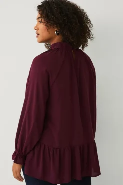 Sale Plus collection Chiffonbluse med flæser Dame Skjorter & Bluser