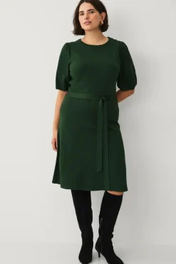 Ellos Plus collection Strikket kjole med kort ærme^Dame Kjoler