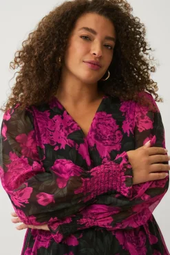 New Plus collection Tunika i chiffon med ballonærme Dame Tunikaer|Skjorter & Bluser