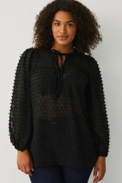 Ellos Plus collection Vid bluse med ballonærmer^Dame Skjorter & Bluser