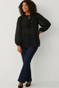 Ellos Plus collection Vid bluse med ballonærmer^Dame Skjorter & Bluser