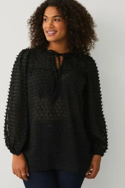 Ellos Plus collection Vid bluse med ballonærmer^Dame Skjorter & Bluser