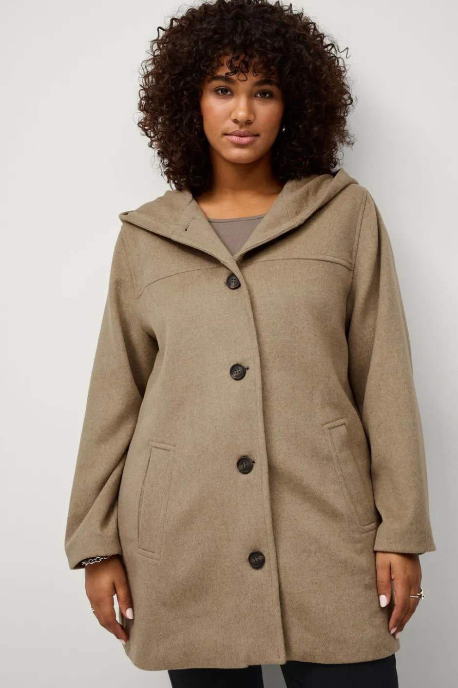 Clearance Plus collection Frakke i uldmiks Dame Jakker & Frakker