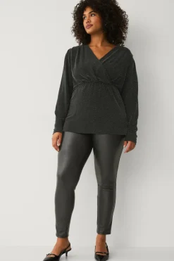 Ellos Plus collection PU-leggings med høj talje^Dame Tights & Leggings
