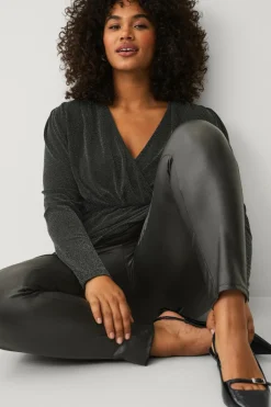 Ellos Plus collection PU-leggings med høj talje^Dame Tights & Leggings