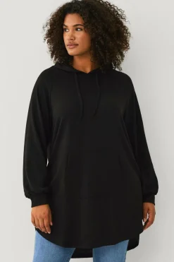 Ellos Plus collection Lang sweatshirt med hætte^Dame Sweatshirts & Hoodies